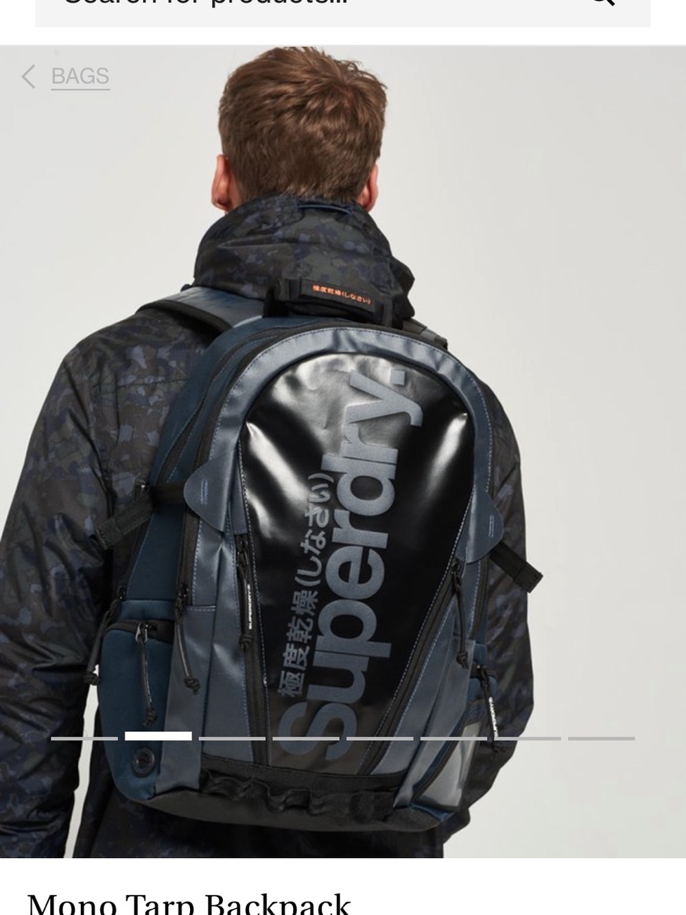 Superdry Mono Tarp Navy Backpack - Picture 6 of 9